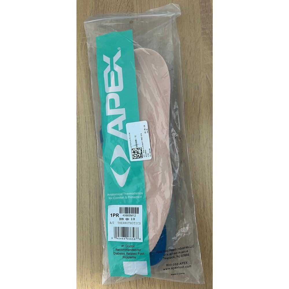Apex Conform Insoles with Gel Thermothotics #40665  Men's Size 12-12.5  NIP